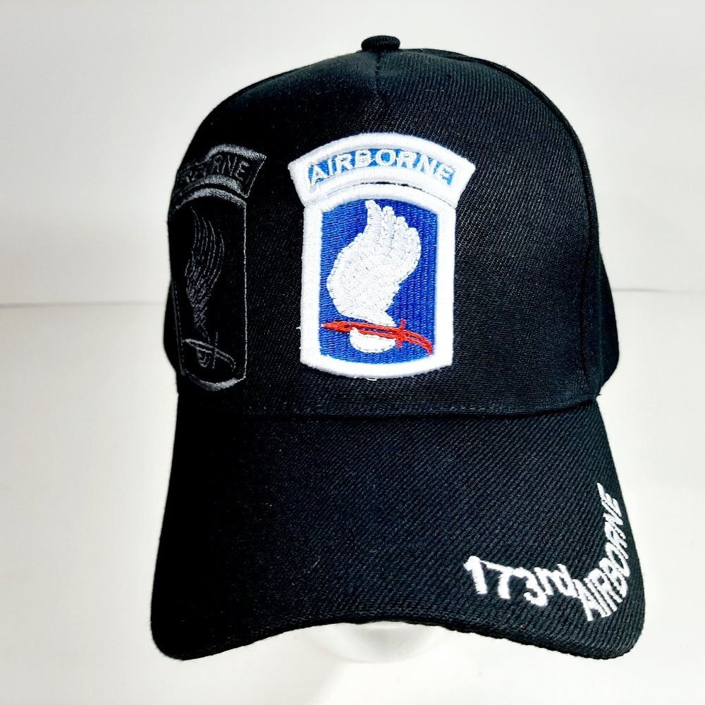 US Army 173rd Airborne Men's Ball Cap Hat Black Ac